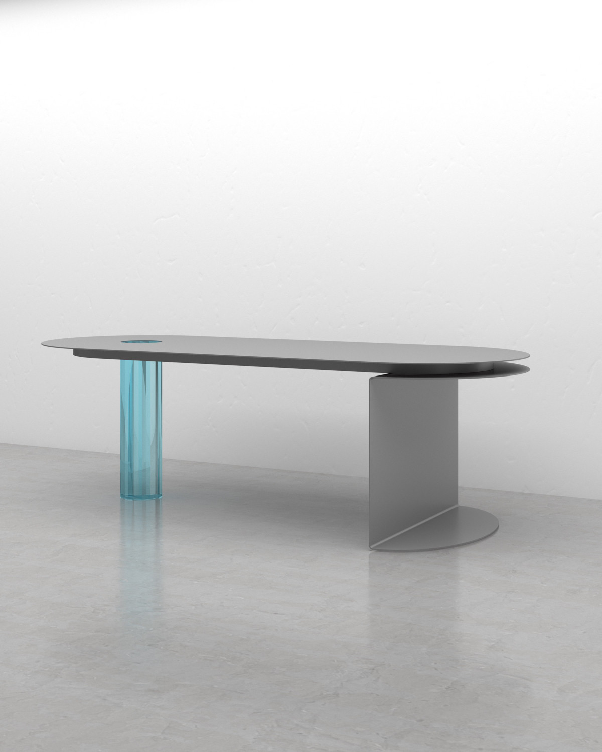 LANGERTISCH Caeruleum - Product Design - Aluminium Table - Contemporary Object - Hamburg Design