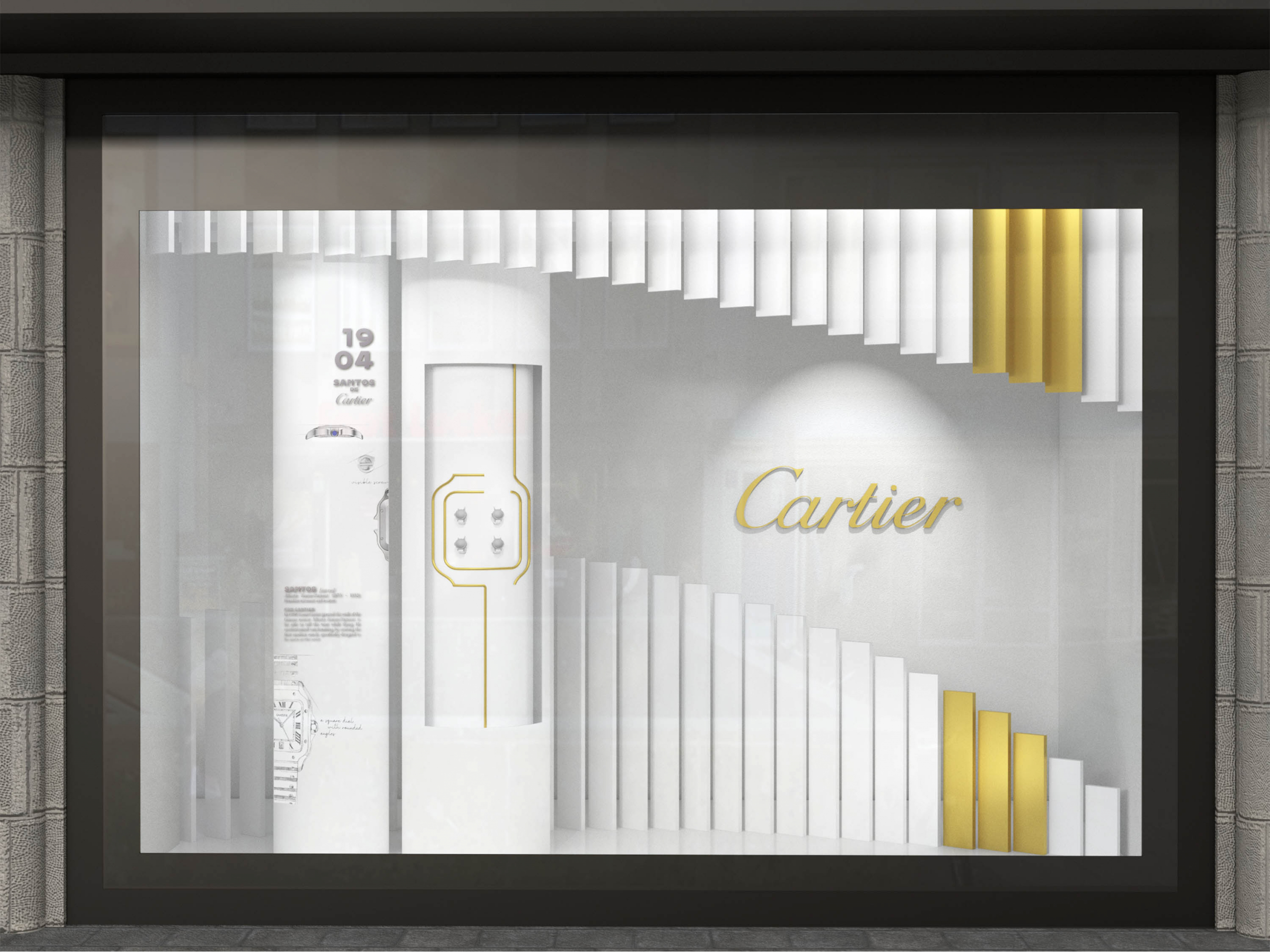 Cartier Oberpollinger schaufenster 0002 04 Santos scaled Design Studio Hamburg Markenkommunikation Architektur